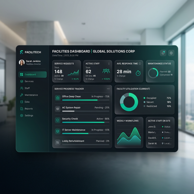 Dashboard corporativo de Limpieza México